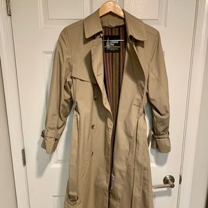 Tan London fog trench coat